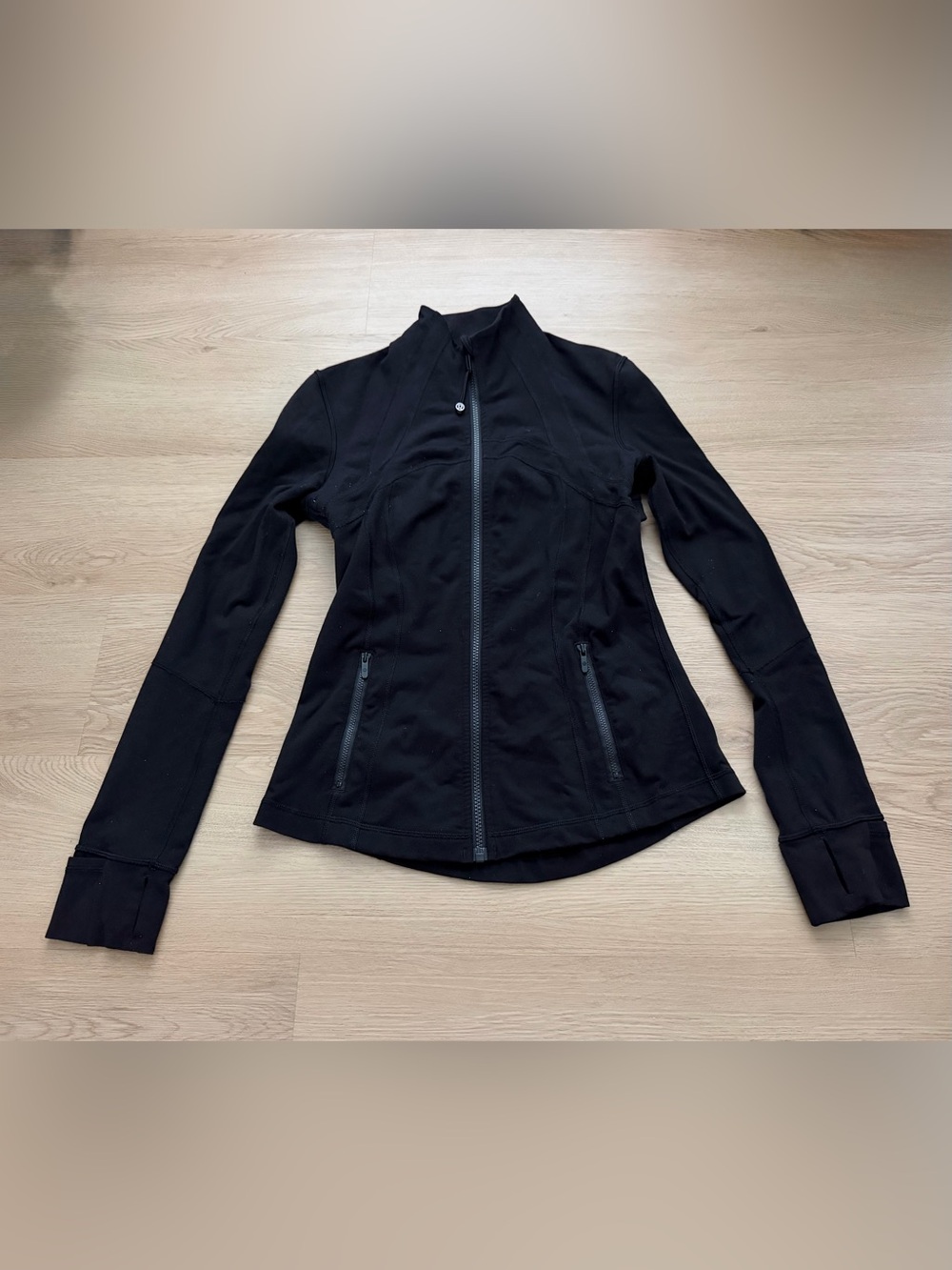 Lululemon Define Jacket Womens 6 Black Full Zip Thumbholes Luon Fitted W4AWLS